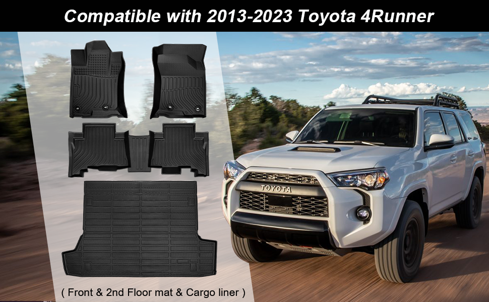 BAMACAR for 20132023 Toyota 4Runner Floor Mats (Fit for 7