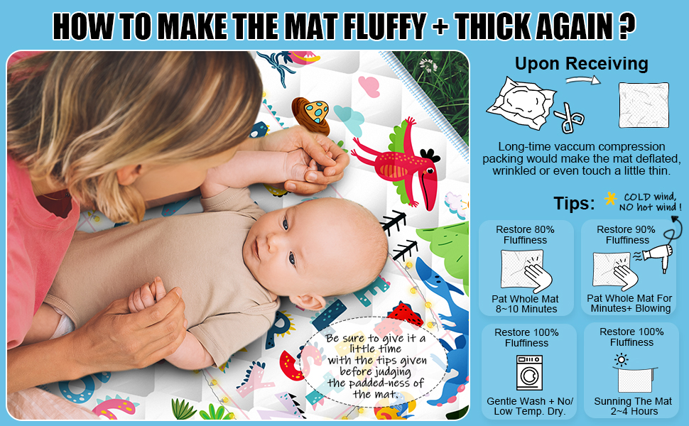 Baby Mat for Floor, Baby Play Mat, 50x50 Playpen Mat, Baby