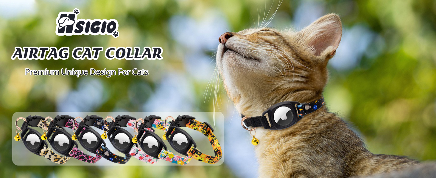 HSIGIO Airtag Cat Collar, GPS Cat Collar with Apple Air