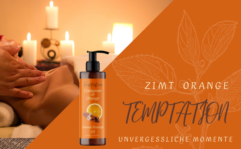 Zimtorange SINNLICH BESONDERES GESCHENK MASSAGE ÖL STIMULIEREND ENTSPANNEND ROMANTISCHES PAAR INTIM