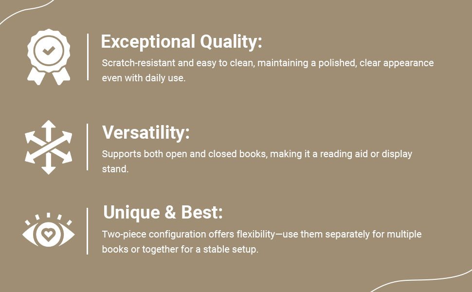 SPN-JGSP Transparent Clear Acrylic Book Holder 2 Piece Reading Stand
