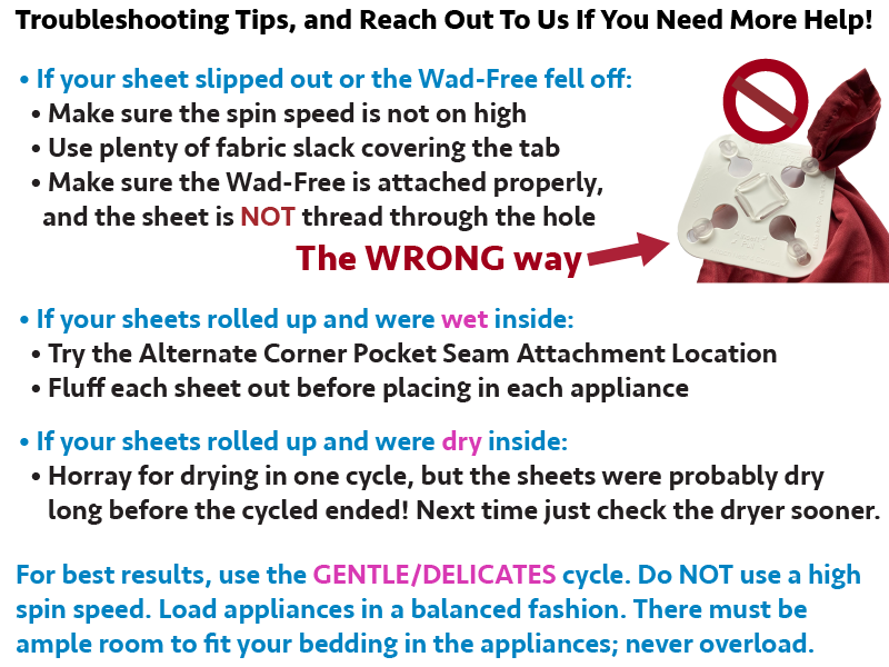 WadFree Bed Sheet Detangler Reduces Laundry Tangles As Seen on Shark Tank, Made