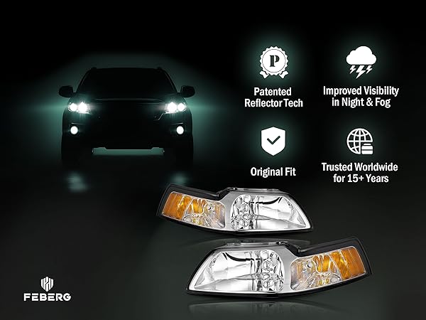 Amazon.com: FEBERG [OE Style Anti-Yellowing Headlights