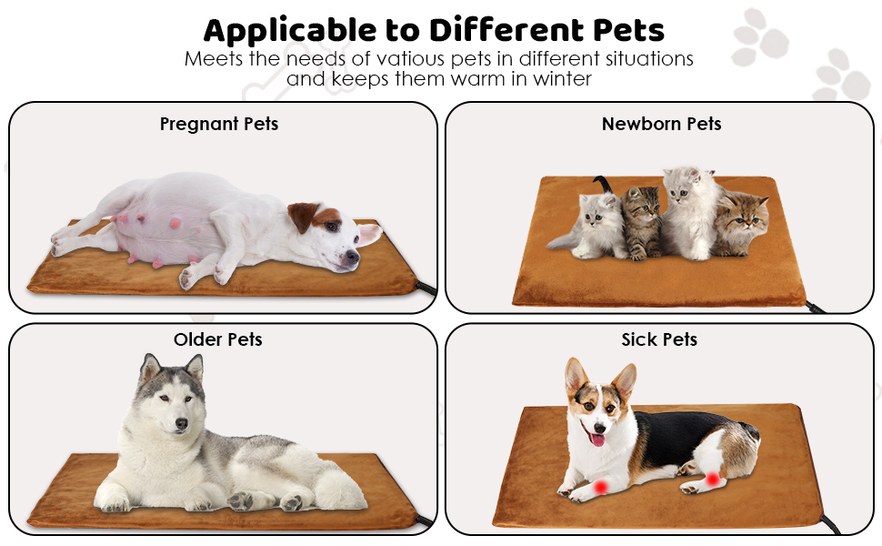 Asstikoo Pet Heating Pad,Adjustable Dog Heating Pad with Timer and 30