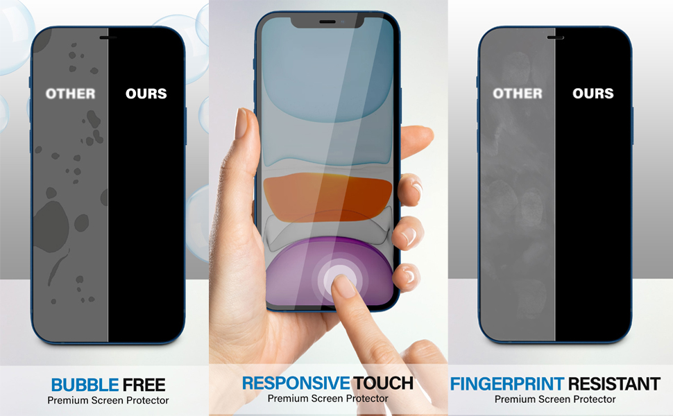 COMZON Glass Screen Protector w/Installation Kit for iPhone