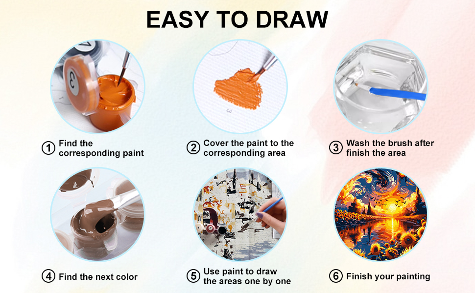 Sunflowers Paint by Numbers Kit for Adults Beginner, River