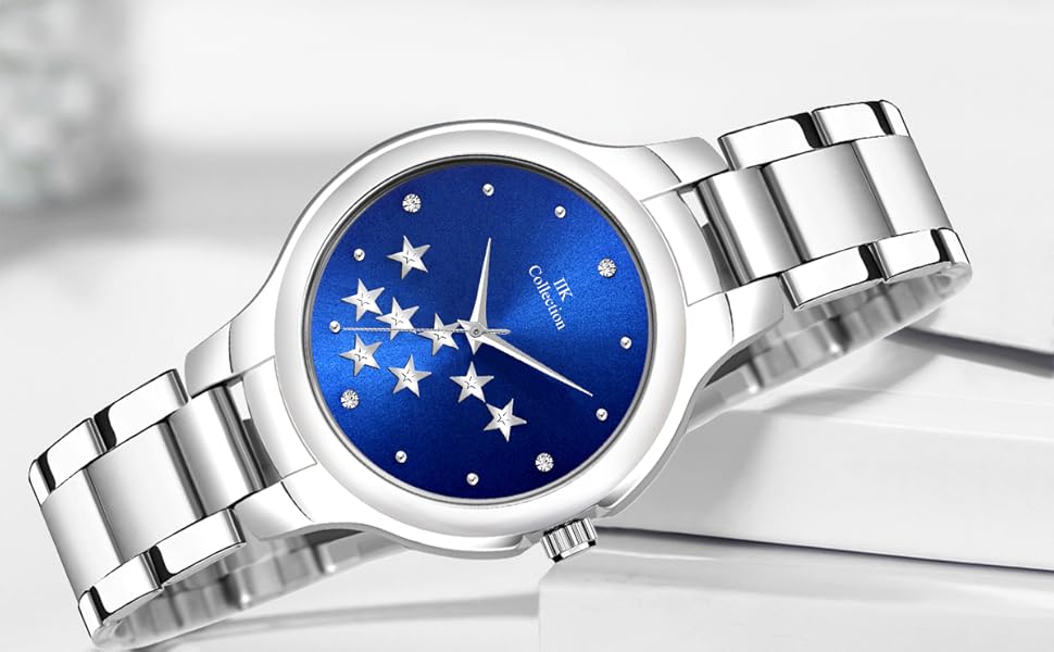 IIK COLLECTION Analog Round Studded Dial with Bracelet Chain Strap Girl's & Women's Wrist Watch