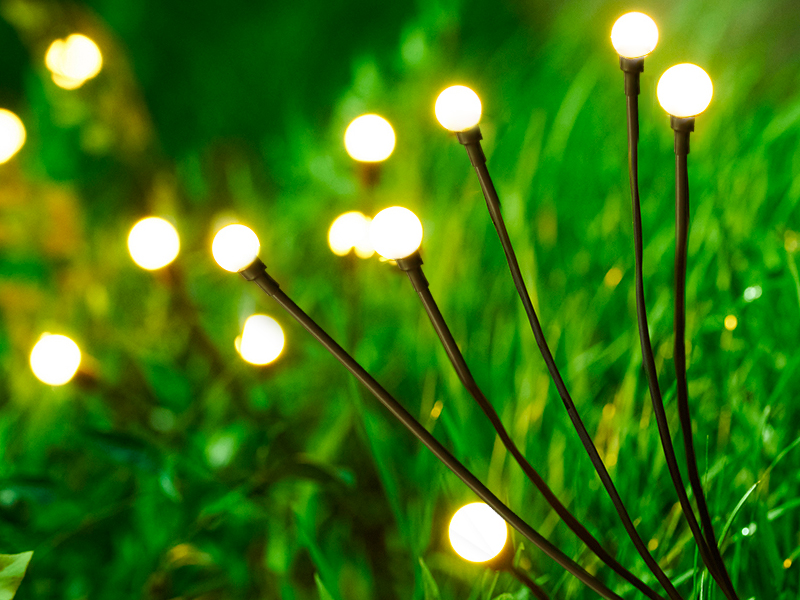 solar firefly lights in garden