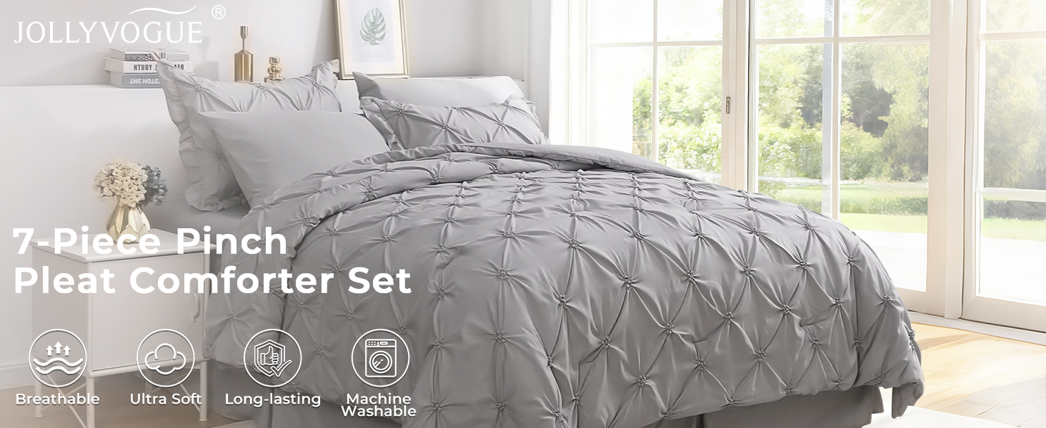 JOLLYVOGUE Queen Comforter Set 7 Pieces