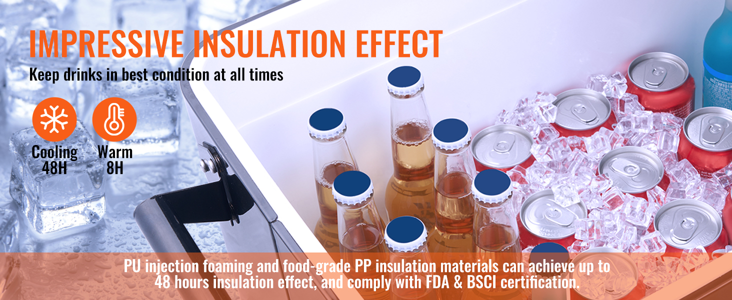 VEVOR Rolling Ice Chest Cooler Cart 80 Quart, Portable Bar