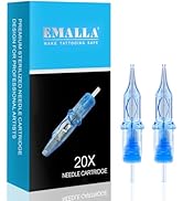 Emalla ELIOT Tattoo Cartridge Needles, 20Pcs Tattoo Needles #08 Bugpin Round Liner Tattoo Cartrid...