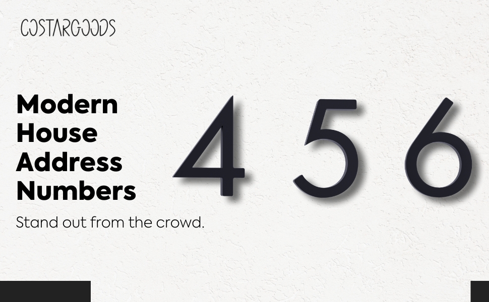 Costar Goods Modern 3D House Numbers for Outside 5 Inch