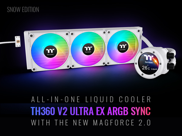 ジ*ク様 Thermaltake TH360 V2 Ultra EX AIO 液 TH360 V2 Ultra EX ARGB Sync All-In-One Liquid Cooler - Snow