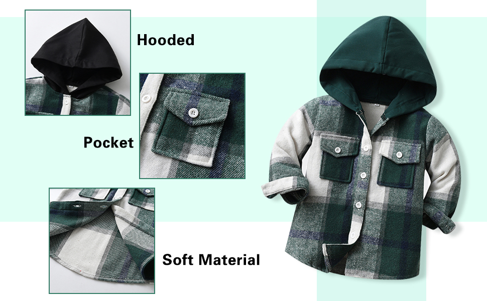 Little Boy Plaid Hoodie Jacket