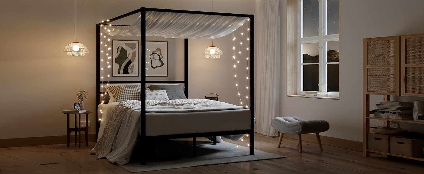 queen bed frame with headboard black