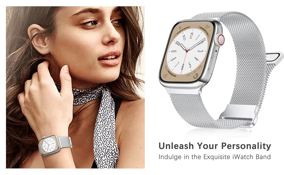 Ocaer Compatible with Apple Watch Band 41mm with Case, Metal