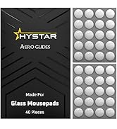 Hystar Aero Glides | 40 Dot Mouse Skates for Glass Mousepad | High-Density PTFE | Rounded and Pol...