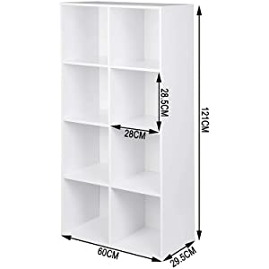 WOLTU Bookcases Book Shelf Cube Storage Units Wood Storage Shelves For Bedroom Oak 60 Cm 19 .