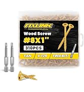 Wood Screws 1 Inch, FIXLINK Deck Screws #8 x 1, 310 PCS, Epoxy Coated, T25 Star Bit Above 1500 Ho...