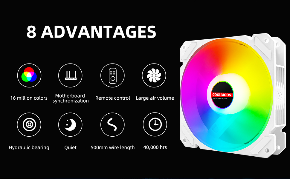 ARGB Case Fans 6 Pack, 120mm Computer Cooling PC Case Fan Addressable