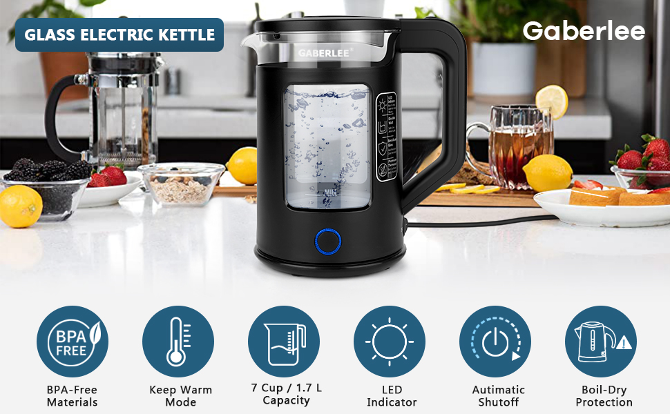 Glas Wasserkocher LED Innenbeleuchtung