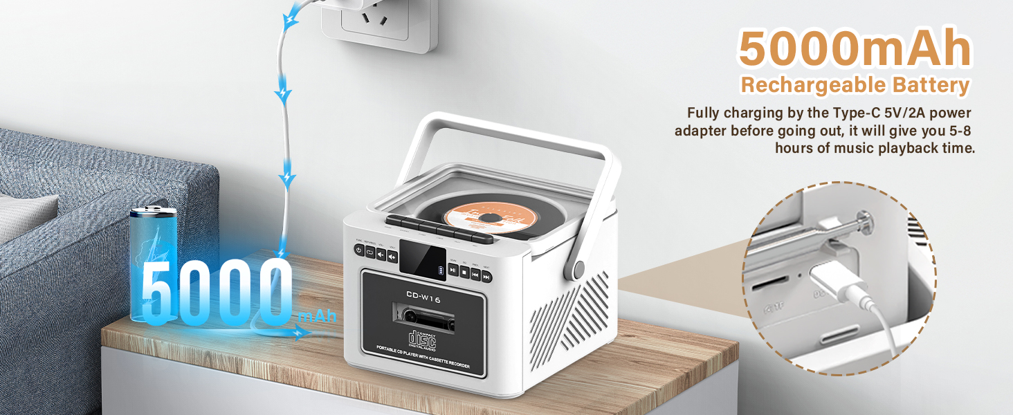 rechargeable boombox cd player