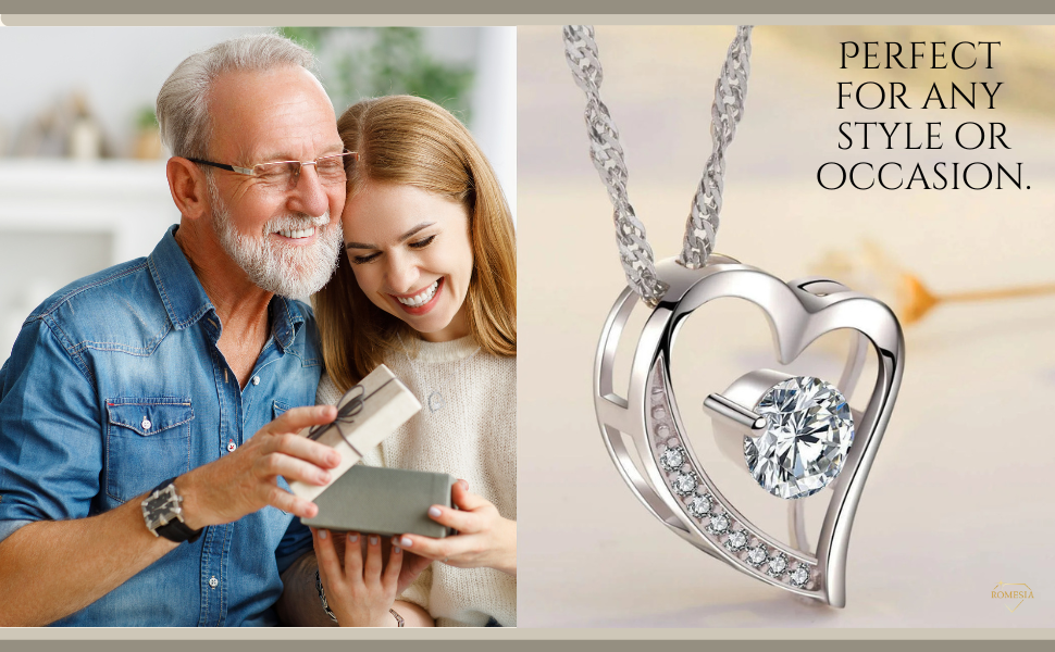heart necklace, daughter gift, valentines, birthday gift, gift from dad, daughter necklace from dad