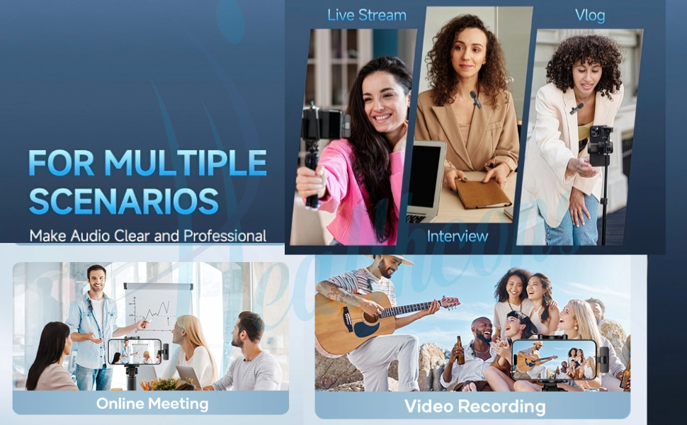 New Year Sale Dual Wireless Lavalier Microphone For Android/Iphone 50Ft Ra... 18 Wireless Lavalier Microphone 3