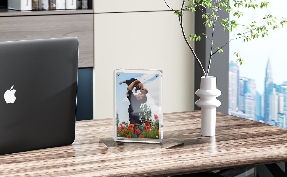 PITBVO 4x6 Acrylic Picture Frames, 2 Pack Clear Photo