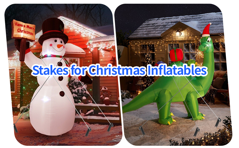 48PCS Inflatable Stakes with Tethers & Hooks, Plastic Tent