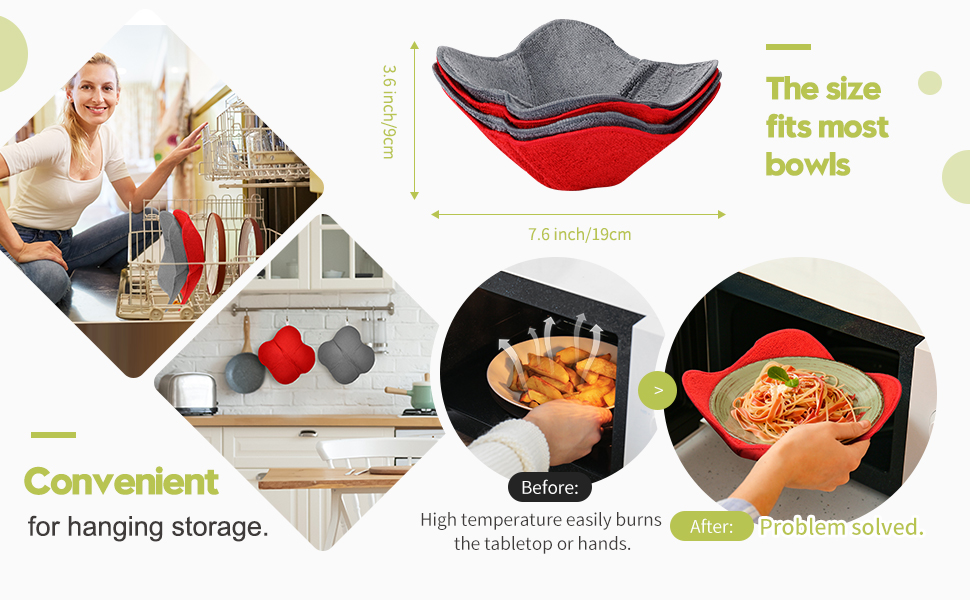 4 Pieces Bowl holders Microwave Bowl Cozy Small Bowls