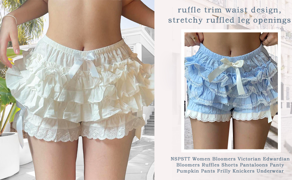 Lace Spliced Bow Elastic Waist Pajama Shorts