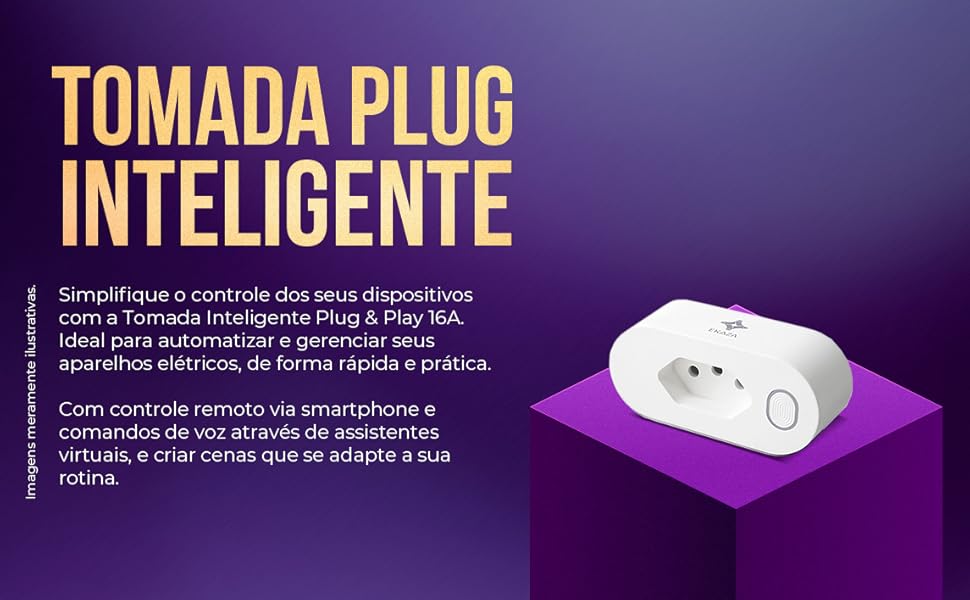 Imagem Ilustrativa da tomada inteligente plug 16 amperes wifi da EKAZA