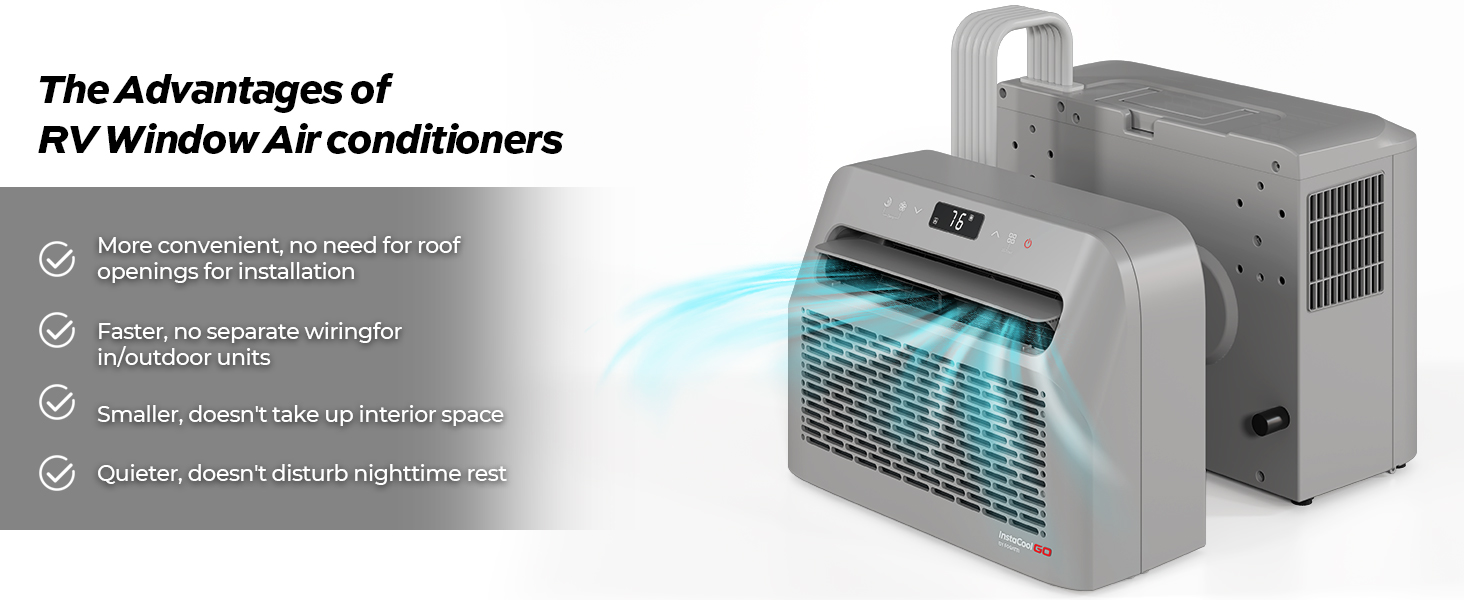 FOGATTI RV Window Air Conditioner, 6500 BTU Cools up to