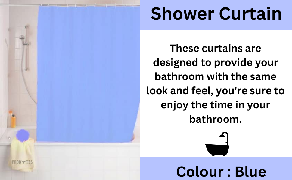 PEVA Shower Curtain Water Repellent, Mildew Resistant, 180x180cm