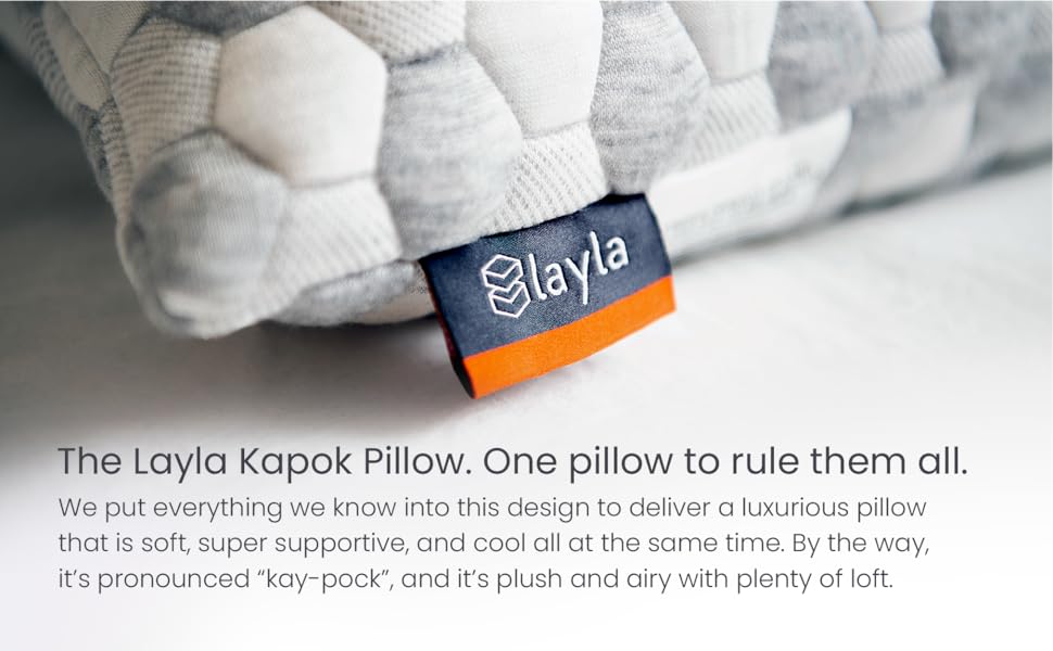 Layla Kapok Pillow, Adjustable FitRemovable Fill, Cooling, Soft and Supportive at