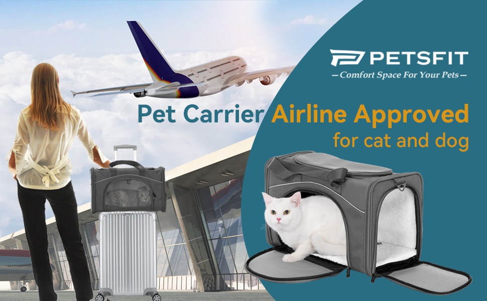 Petsfit TwoWay Placement Cat Carrier Airline Approved, Small Animals