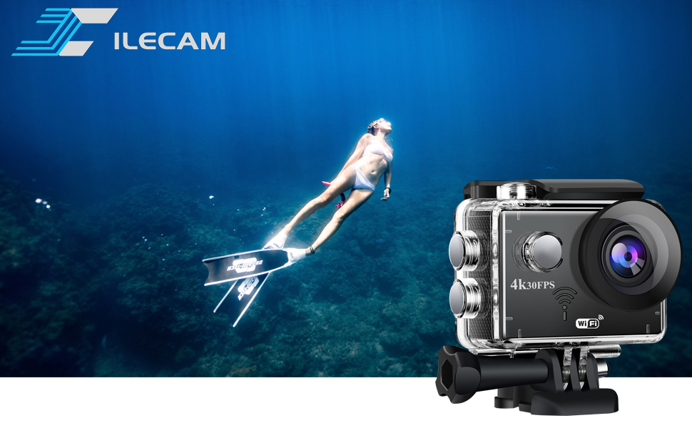 Xile Action Cam 4K20Mp WiFi und 2.4GFernbedienung 131FT