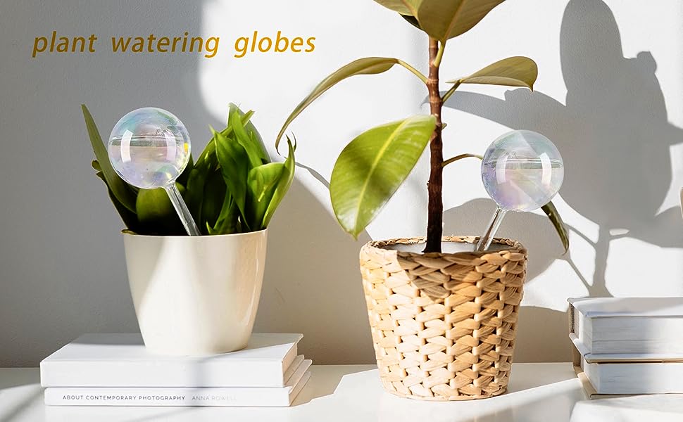 Efeilai Plant Feeder Drip, Large Glass Slow Watering Globes, Self