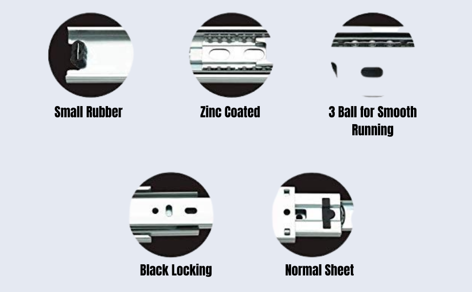 XADAX Ball Bearing Slide Systems/Drawer/Telescopic Channel Set(8" 200