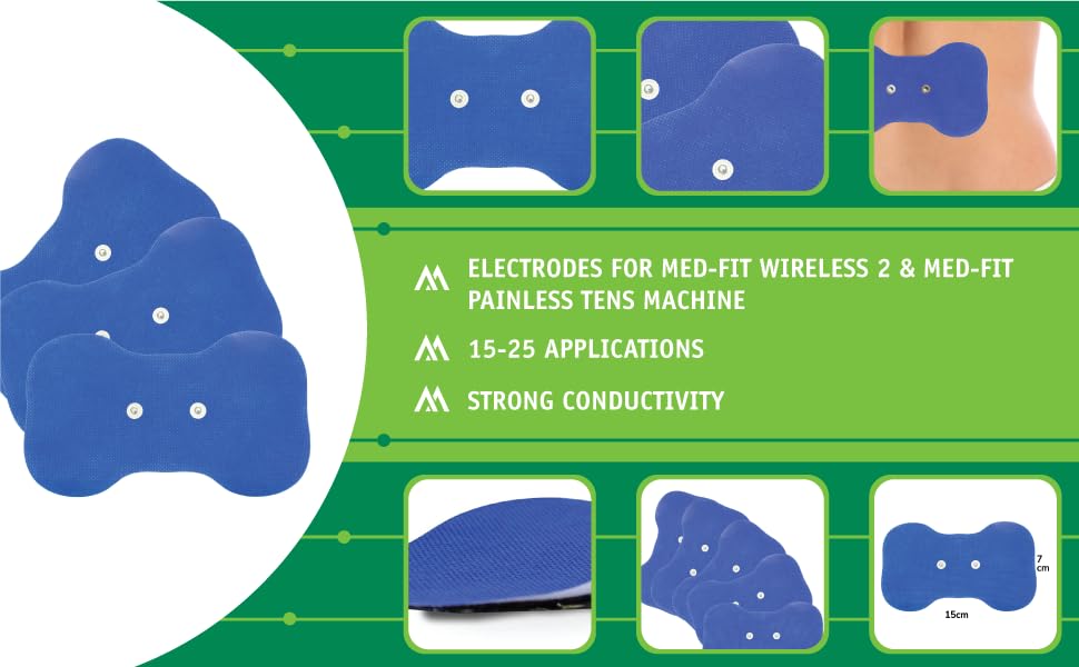 MedFit Wireless Butterfly SelfAdhesive Tens Pads for use with MedFit