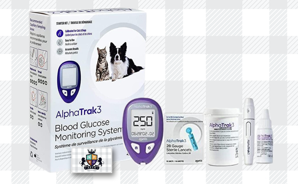 AETN Creations AlphaTRAK 3 Blood Glucose Monitoring Kit Pet Glucose