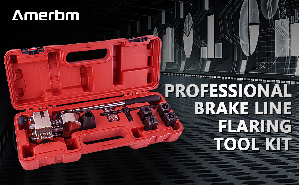 Amerbm Professional Brake Line Flaring Tool, 45 Degree Set