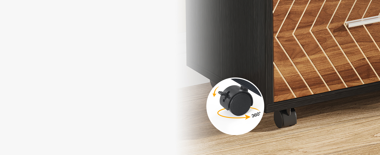 The bottom of the file cabinet is equipped with four casters, which is very convenient to move.