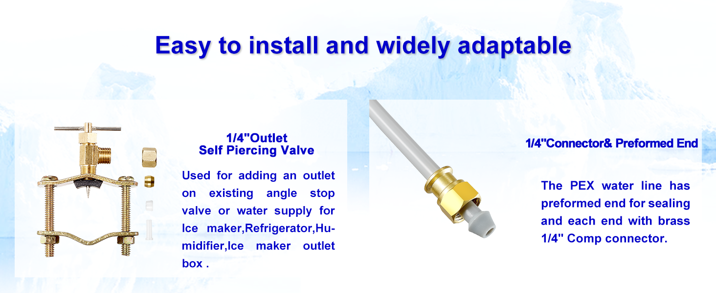 PEX Refrigerator Water Line Kit 25FT Ice Maker Tubing