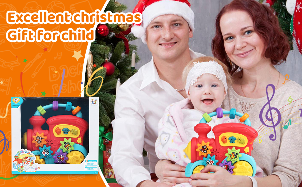 Ikaliwei Baby Toys for 1 Year Old Boys Girls Gifts with LightMusic Train Crawling Toddler Toys 12+