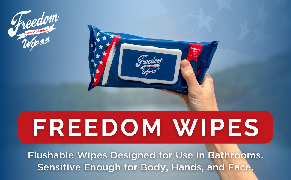 Freedom Wipes Flushable Wipes Made in USA Biodegradable