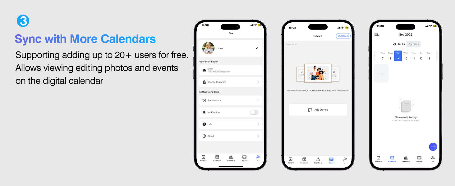 smart electronic wall calendar planner