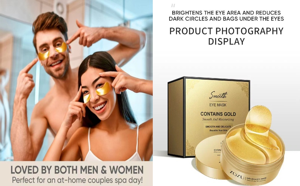 24K eye mask patch, eye care, reduces wrinkles, puffiness, eye bags, and dark circles.