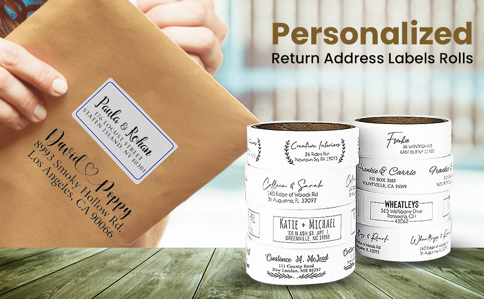 Return Address Labels Personalized, 250 Rolls, 2.6"L x 0.